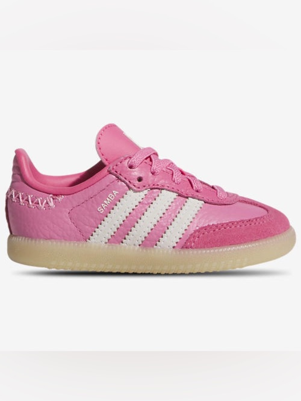 adidas Kids Samba Pink & White with Gum Sole
